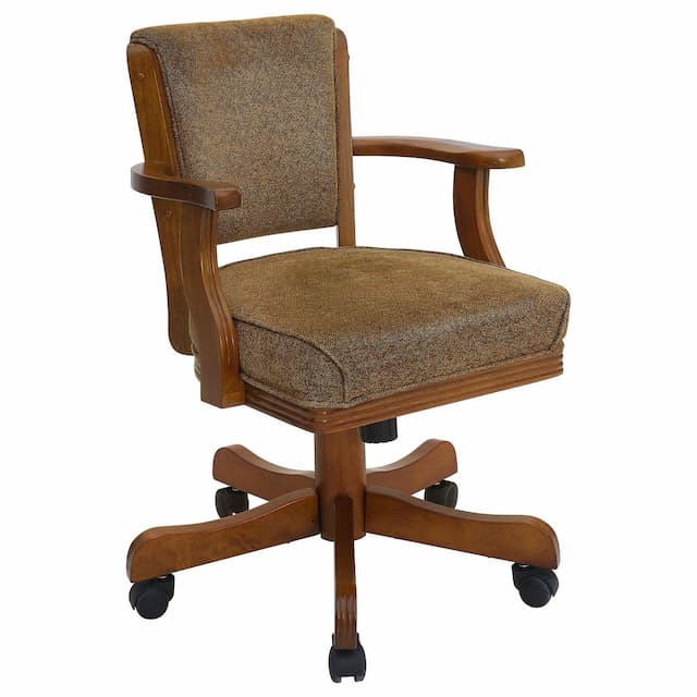Mitchell Upholstered Swivel Dining and Game Chair Amber