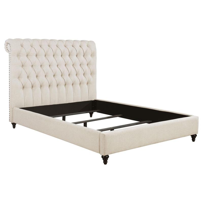 Devon Upholstered Queen Panel Bed Beige