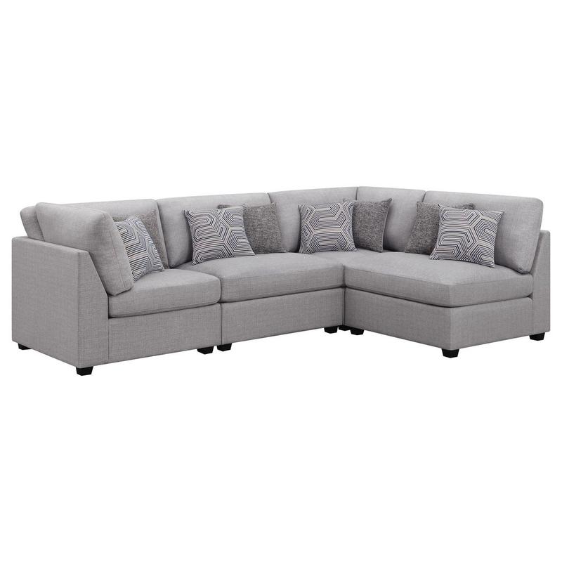 Cambria 4-piece Upholstered Modular Sectional Sofa Grey