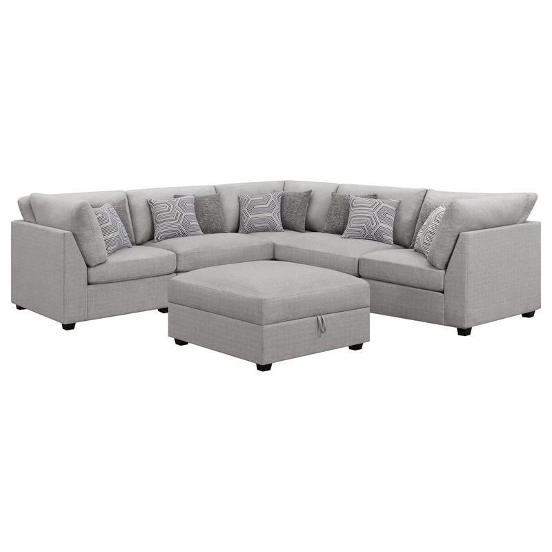 Cambria 6-piece Upholstered Modular Sectional Sofa Grey