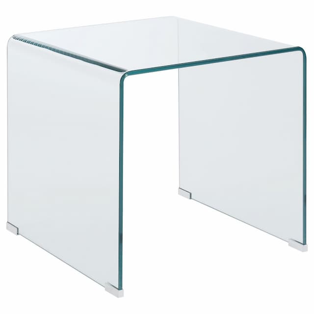 Ripley Squared Tempered Bent Glass Side End Table Clear