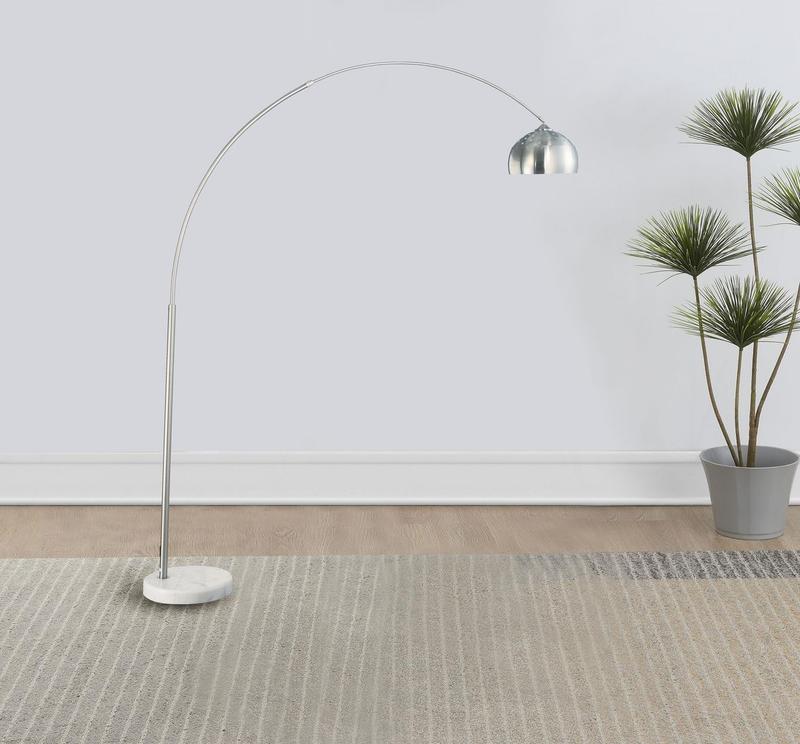 Krester 85-inch Dome Shade Metal Arc Floor Lamp Chrome