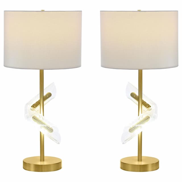 Kingsley 30-inch Drum Shade Table Lamp Gold (Set of 2)