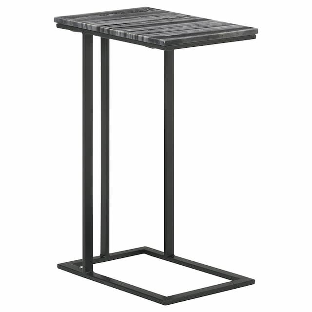 Vicente Marble Top C-Shaped Sofa Side Table Grey