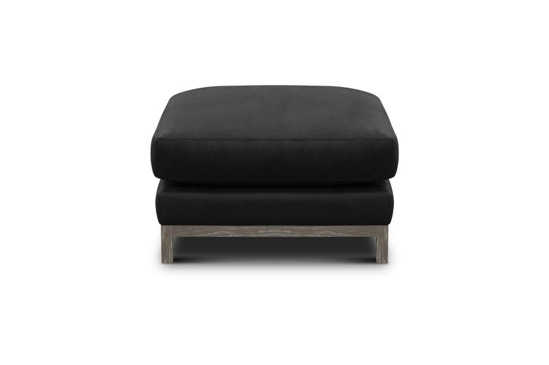 Monterrey 100% Top Grain Leather Modern Americana Ottoman