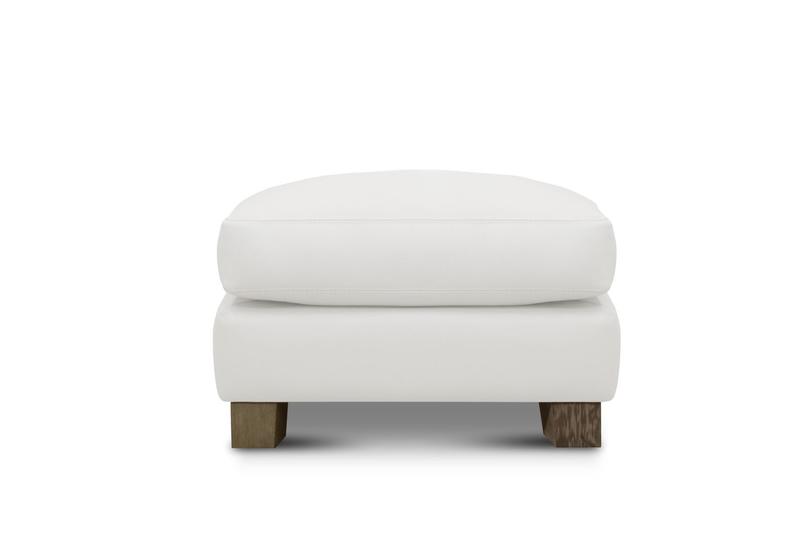 Galaxy 100% Top Grain Leather Modern Ottoman Footstool