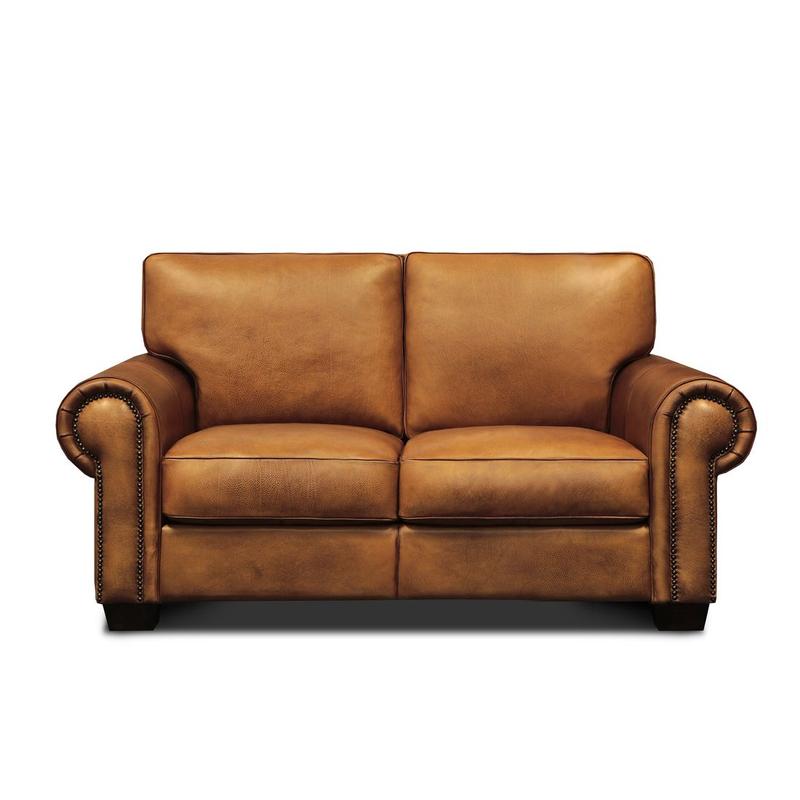 Valencia 100% Top Grain Hand Antiqued Leather Traditional Loveseat
