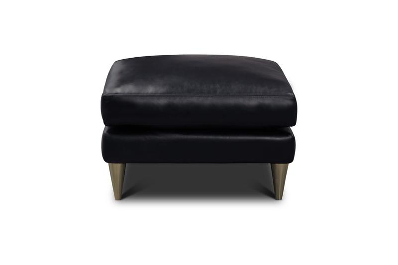 Skyline 100% Top Grain Leather Modern Americana Ottoman