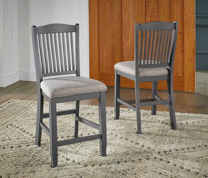 Port Townsend Slatback Upholstered Stool