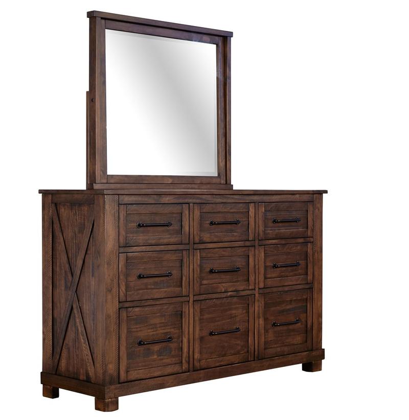 Sun Valley 9-Drawer Dresser, Rustic Timber Finish