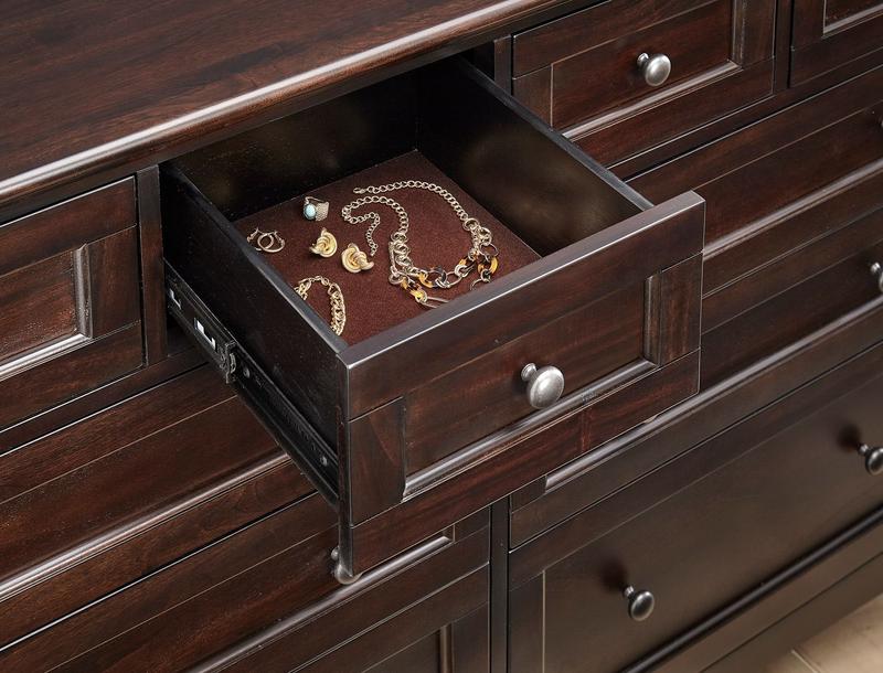 Westlake Master Dresser, Dark Mahogany Finish