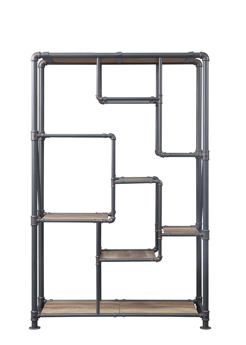 Brantley Antique Oak & Sandy Gray Finish Bookshelf
