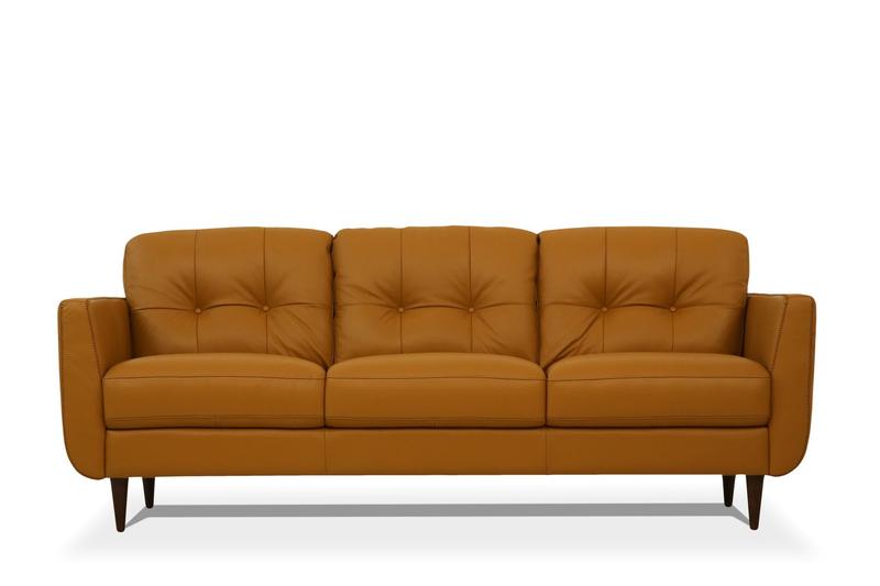 Radwan Camel Top Grain Leather Sofa
