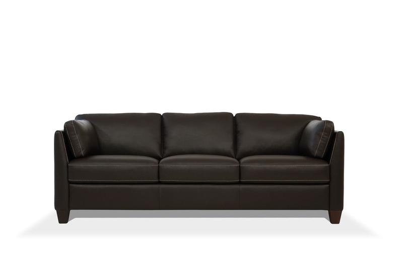Matias Chocolate Top Grain Leather Sofa