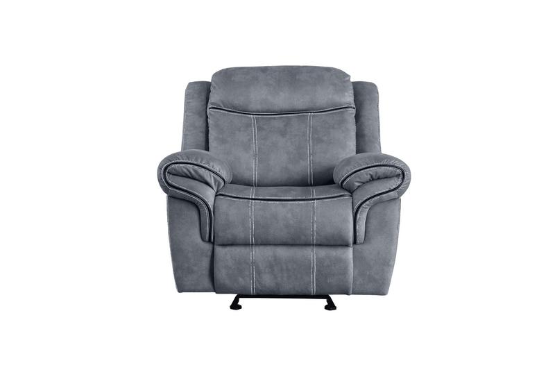 Zubaida Two Tone Gray Velvet Motion Glider Recliner