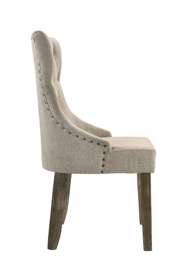 Gabrian Fabric & Reclaimed Gray Side Chair (Set-2)