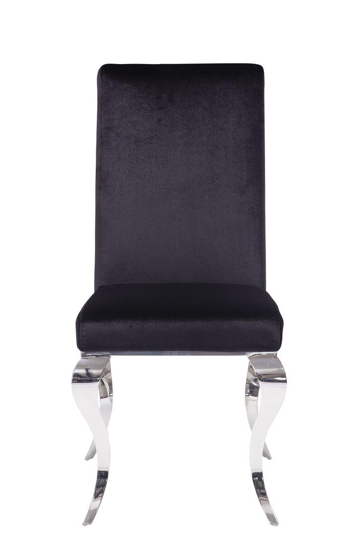 Fabiola Fabric & Stainless Steel Side Chair (Set-2)
