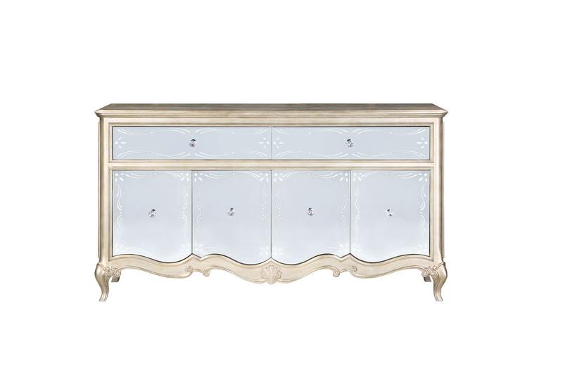 Esteban Mirrored & Antique Champagne Finish Server