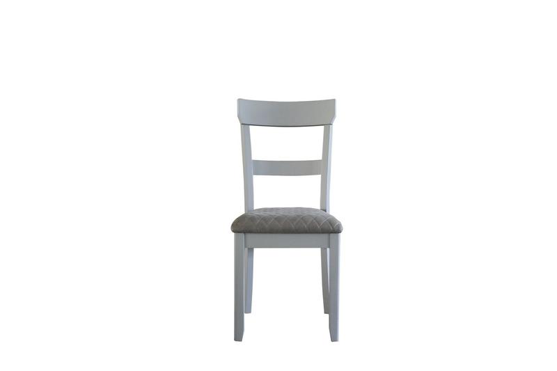 House Marchese Two Tone Gray Fabric & Pearl Gray Finish Side Chair (Set-2)