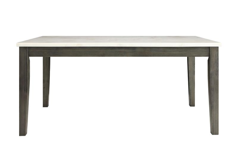 Merel White Natural Marble Top & Gray Oak Dining Table