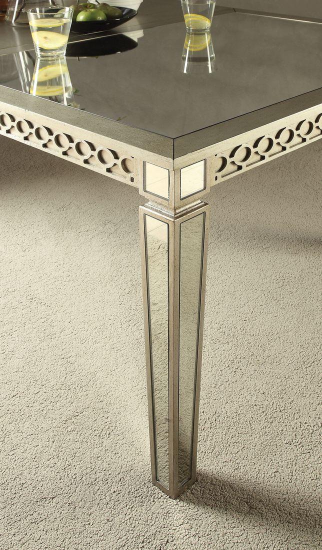 Kacela Mirrored & Champagne Finish Dining Table