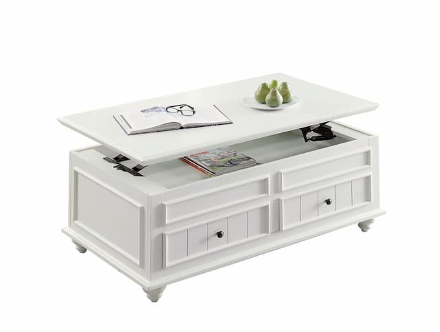 Natesa White Washed Coffee Table W/Lift Top
