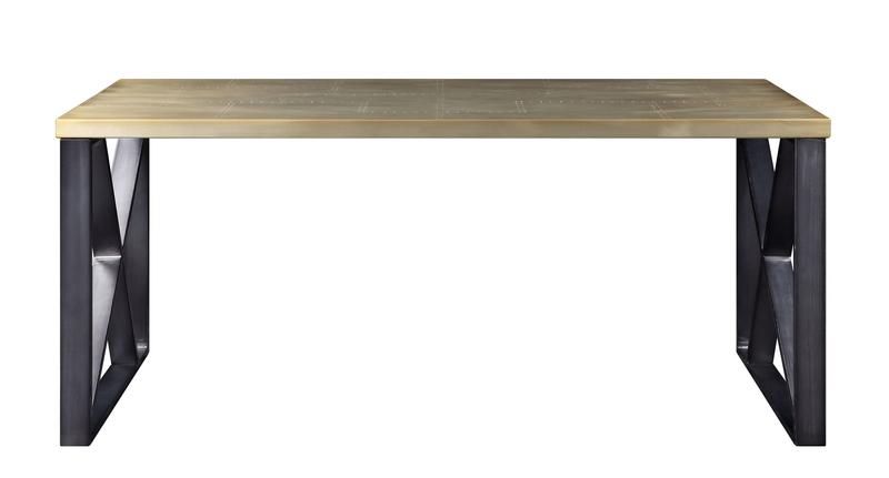Jennavieve Gold Aluminum Executive Writing Desk