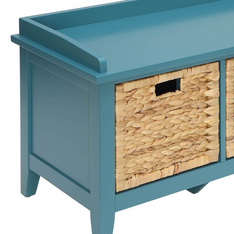 Flavius Teal Bench W/Storage