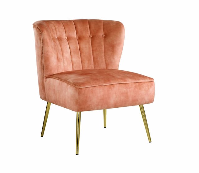 Sambell Burnt Orange Velvet Accent Chair