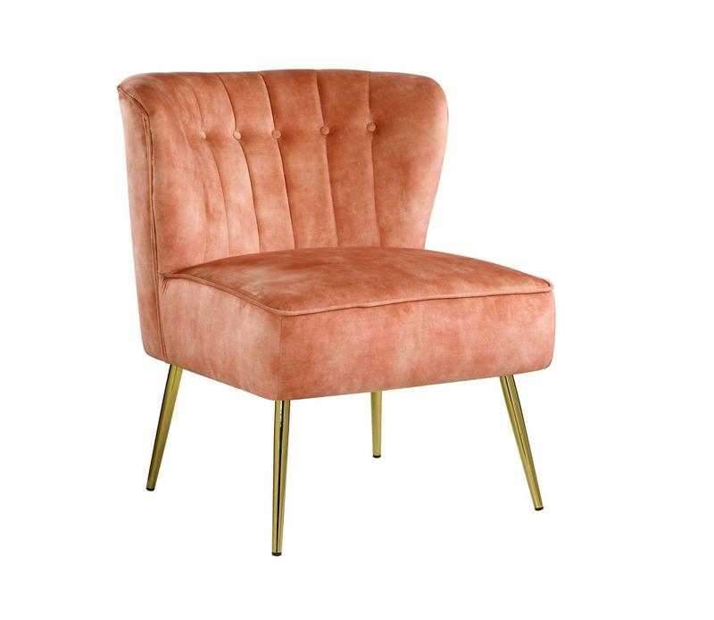 Sambell Burnt Orange Velvet Accent Chair