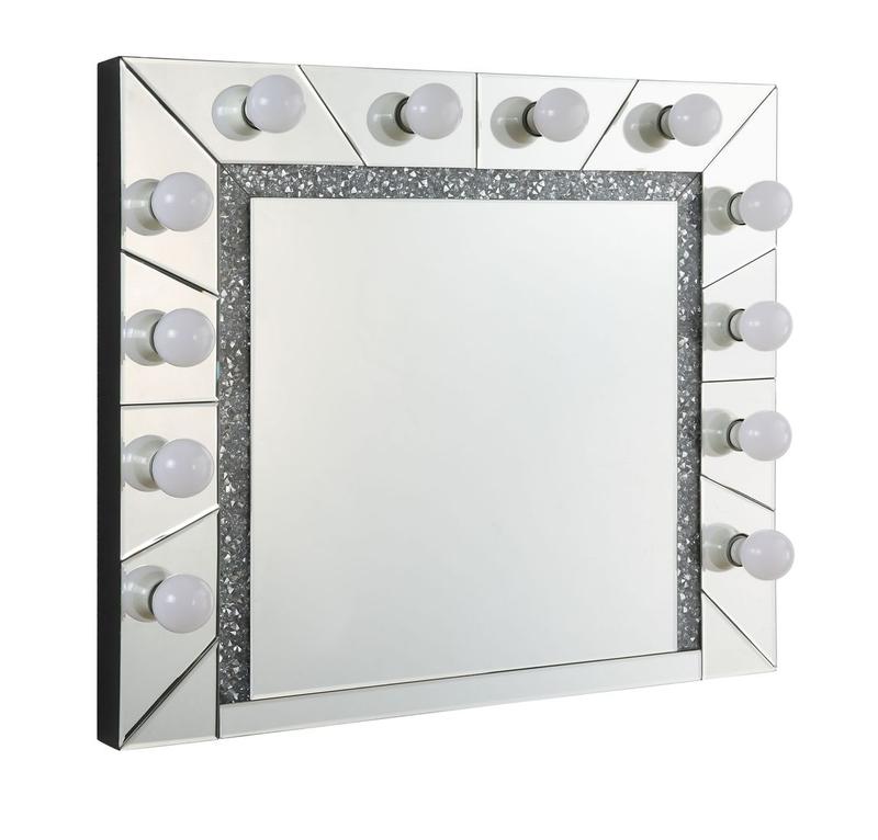Noralie Mirrored & Faux Diamonds Accent Mirror