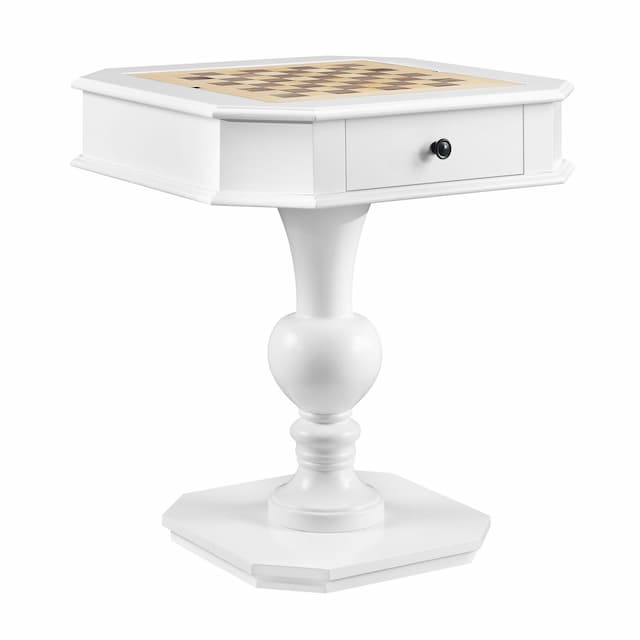 Galini White Finish Game Table