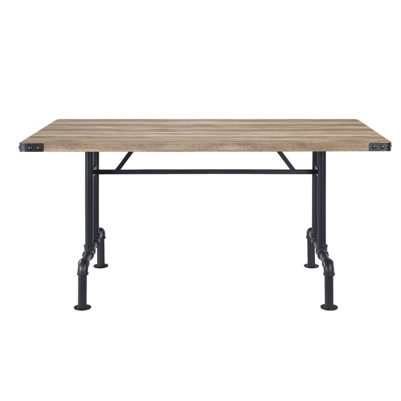 Edina Oak & Sandy Black Finish Dining Table