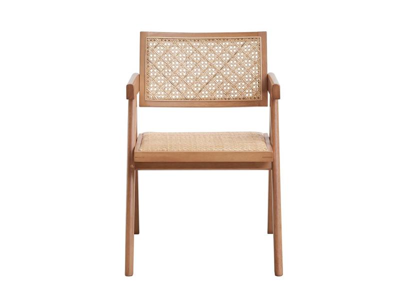 Velentina Rattan & Natural Finish Arm Chair (Set-2)