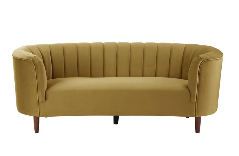 Millephri Olive Yellow Velvet Sofa