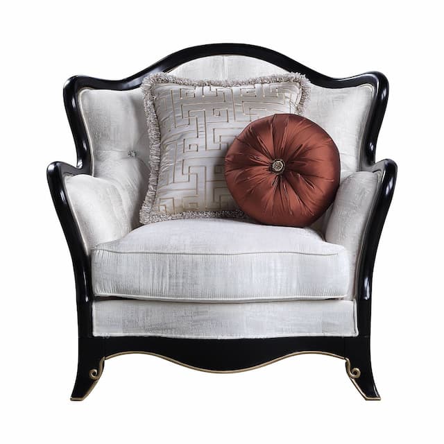 Nurmive Beige Fabric Chair W/2 Pillows