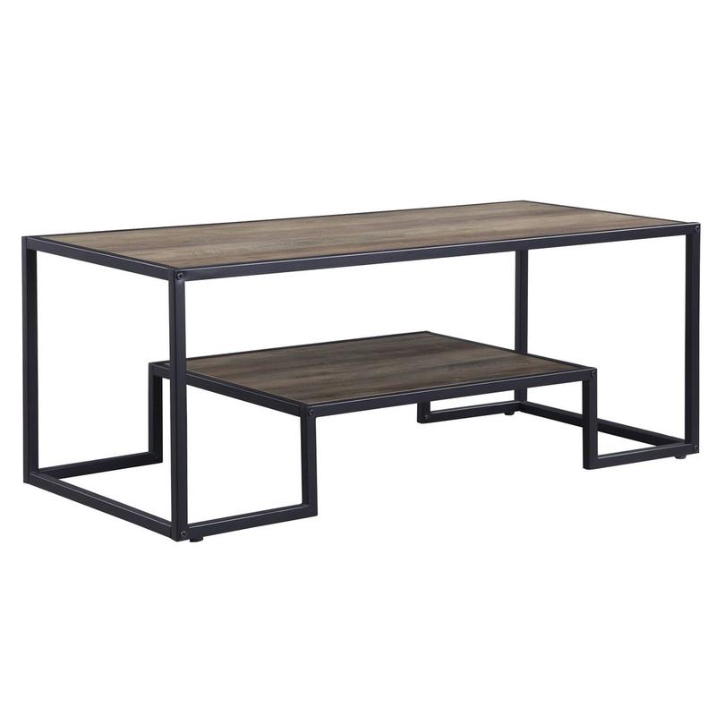 Idella Rustic Oak & Black Finish Coffee Table