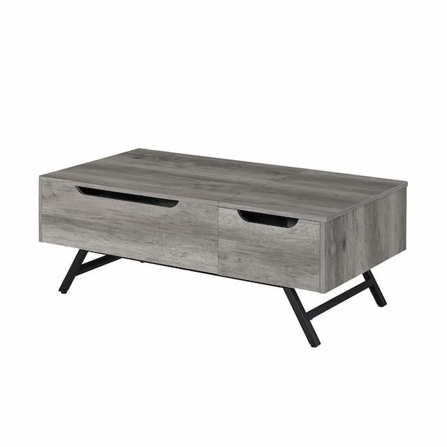 Throm Gray Oak Finish Coffee Table W/Lift Top