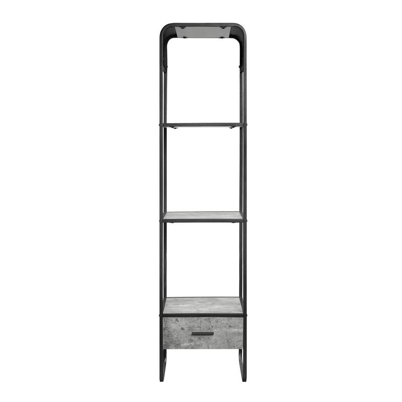 Raziela Concrete Gray & Black Finish Side Pier