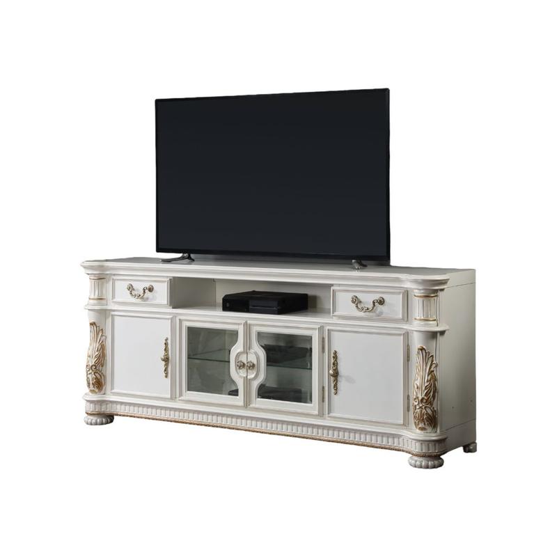 Vendome II Antique Pearl Finish Tv Stand