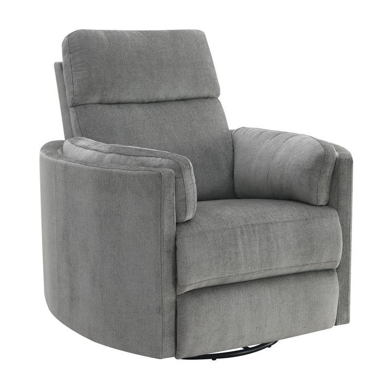 Sagen Charcoal Chenille Recliner W/Swivel & Glider