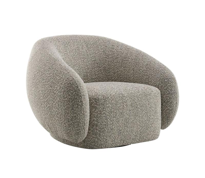 Isabel 2-Tone Brown Boucle Balck Chair W/Swivel
