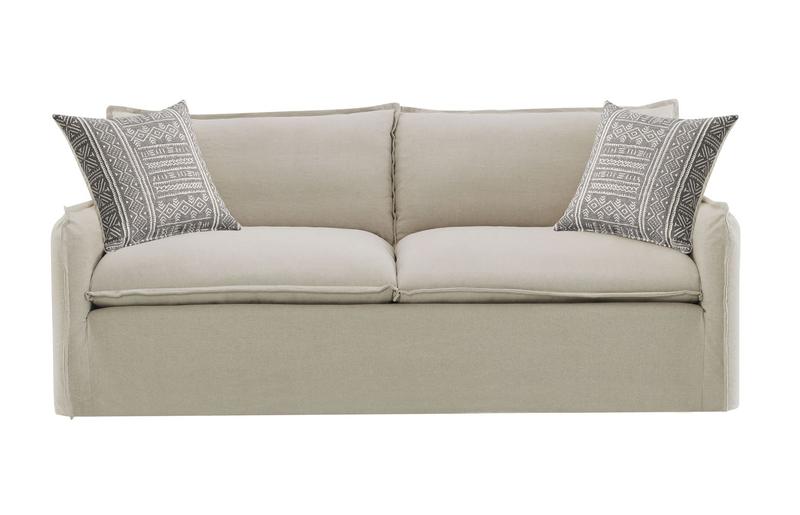 Upendo Beige Linen Sofa W/2 Pillows