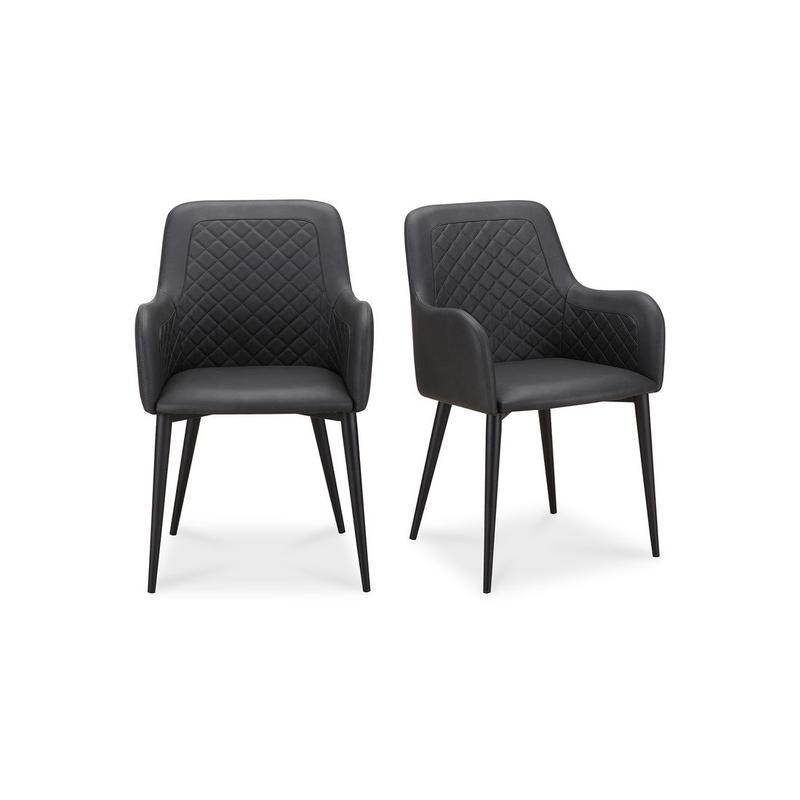 CANTATA DINING CHAIR MAYON BLACK VEGAN LEATHER-SET OF TWO