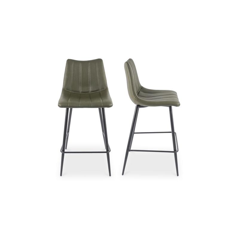 ALIBI COUNTER STOOL DARK GREEN-SET OF TWO