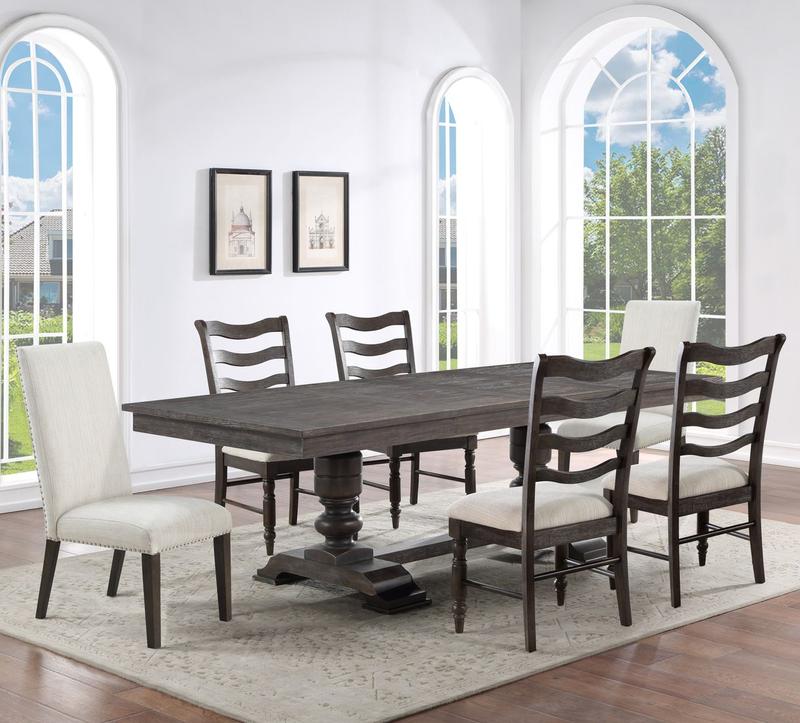 Hutchins 7 Piece Dining Set - 2 Upholstered Chairs