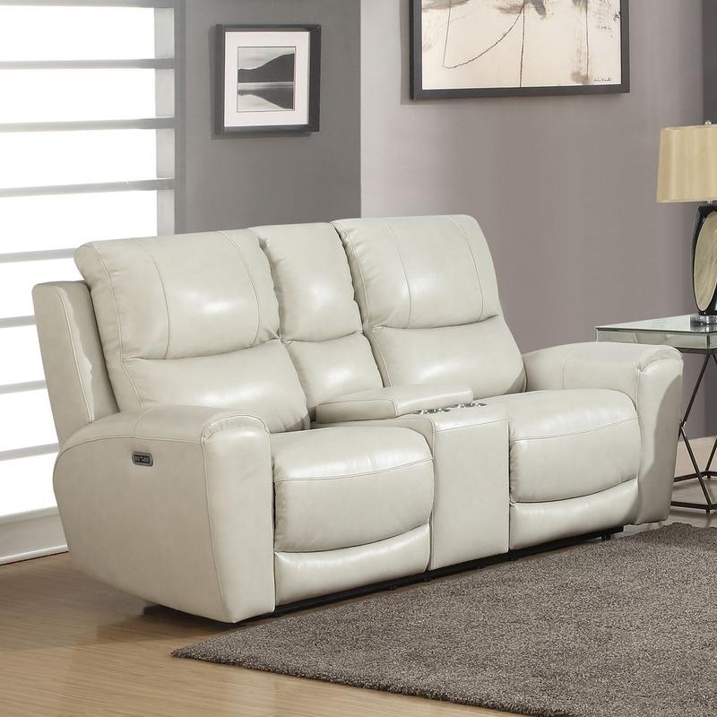 Laurel Power Reclining Console Loveseat - Ivory