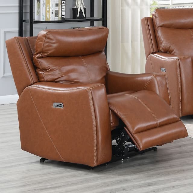 Natalia Power Recliner - Caramel Leather