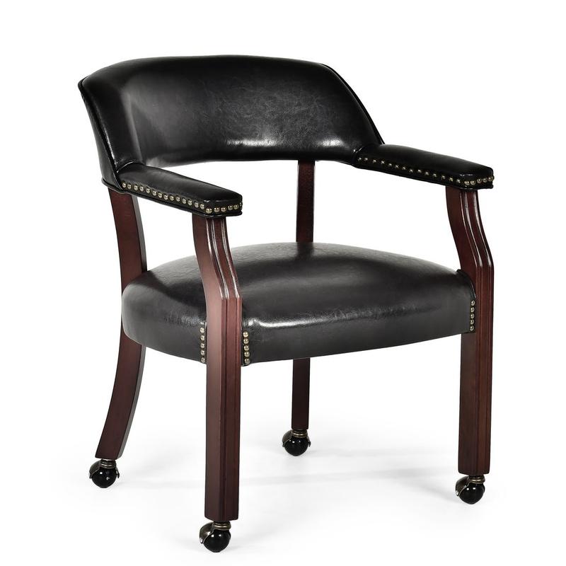 Tournament Captains Chair W/Casters, Black