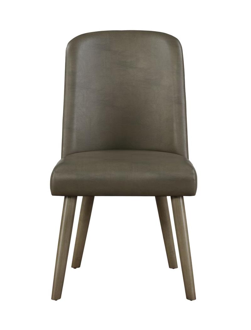Waylon Gray Synthetic Leather & Gray Oak Side Chair (Set-2)